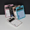 Shiny Ultra-thin Portable Diamond Calculator Mini Women Cute Crystal Plastic 12 Digit Dual Power Solar Office Business Supplies 5