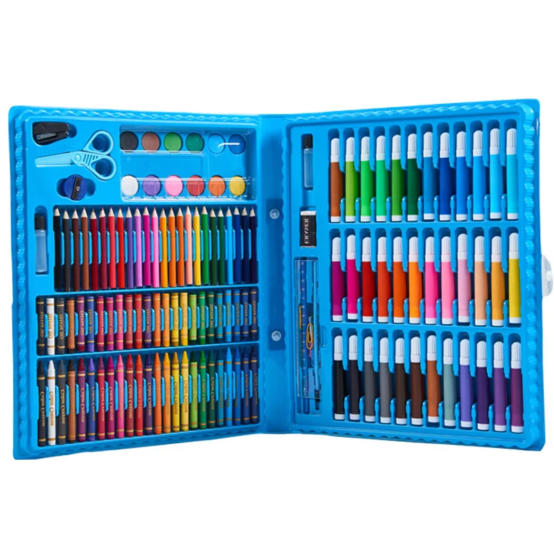 150PCS Creative Painting Graffiti Paint Brush Set Fashion Children Daily Entertainment Toy Art Sets For Kids Birthday Gifts - Цвет: Blue