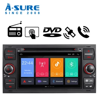 

A-Sure 2 Din 7‘’ Android Auto Radio Sat Nav Stereo DVD Navigation GPS For Ford Transit Connect Focus MK2 Galaxy Fusion C-Max
