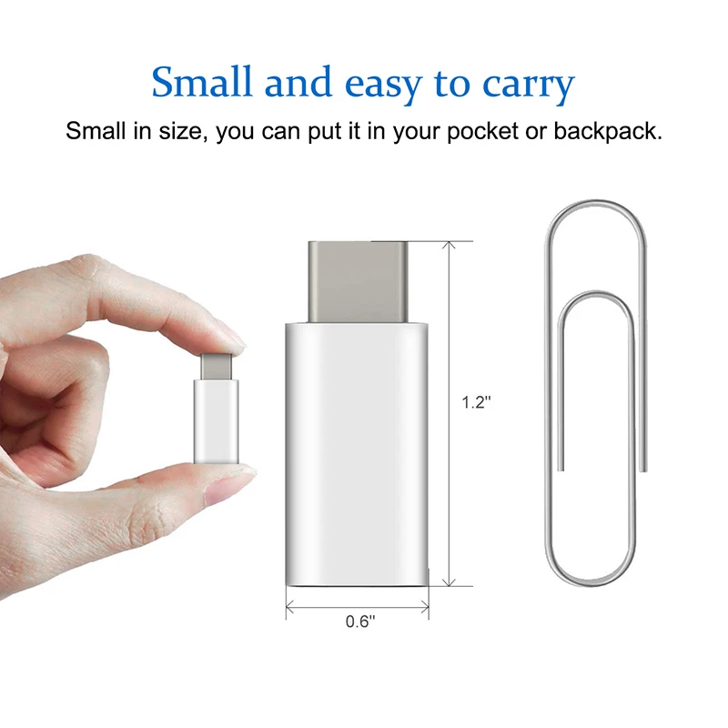 8 Pin Lighting To USB Type C Adapter for IPhone Samsung Charging Converter