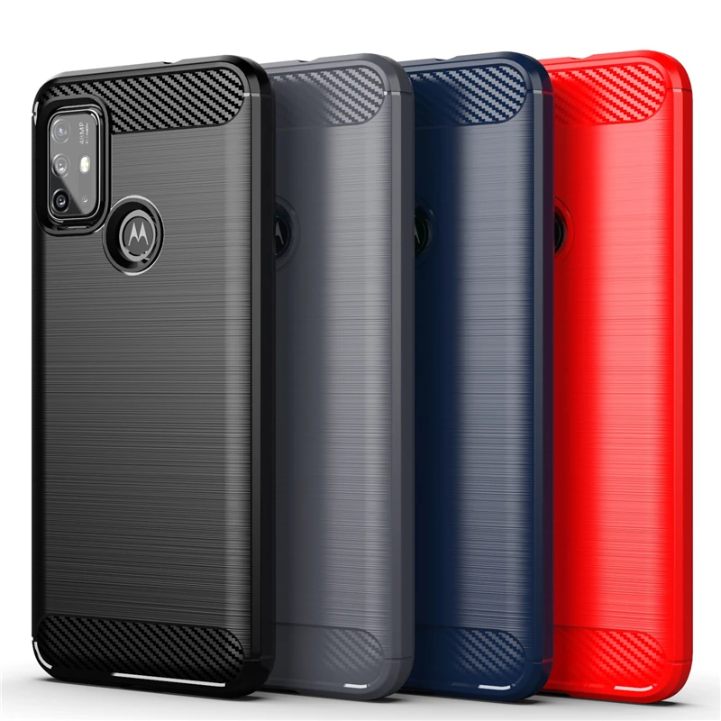 

For Motorola Moto G10 Case Moto G10 Cover Anti-knock Bumper Soft TPU Rubber Carbon Fiber Phone Back Case For Motorola Moto G10