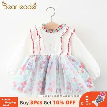 

Bear Leader Girl Autumn Party Dress 2020 New Ruffles Princess Dress 2-6 Years Children Floral Print Sweet Dress Elegant Vestidos