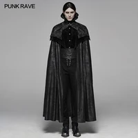 PUNK RAVE Men's Noble Gothic Gorgeous Long Cloak Big Hem Handsome Winter Coat Party Club Halloween Cosplay Cape Mens Coats 1