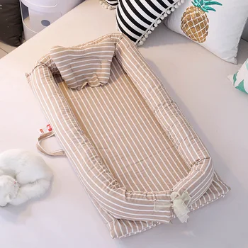 

Portable Baby Bed Foldable Infant Travel Bed Soft Comfortable Pillow Newborn Nest Multifunction Baby Cot Cradle Baby Crib