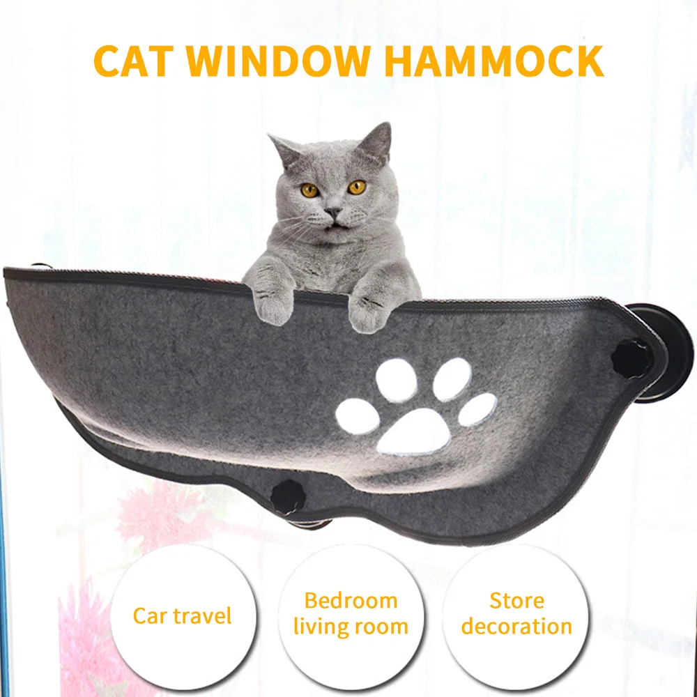 

New Sale Pet Hammock Beds Bearing 20kg Cat Window Lounger Suction Hammock Pet Cat Window Shelf Comfortable Cat Ferret Pet Bed