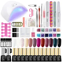 COSCELIA 6/8/10/12 Цветов набор гель-лаков для ногтей акриловый Фрезер для ногтей cо шлифовальными комплект маникюрный набор 36 Вт Светодиодная УФ-лампа для ногтей Мини сверлильный станок для маникюра