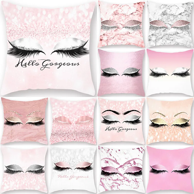 1 шт. декоративная подушка с ресницами Золотая наволочка для подушки домашний