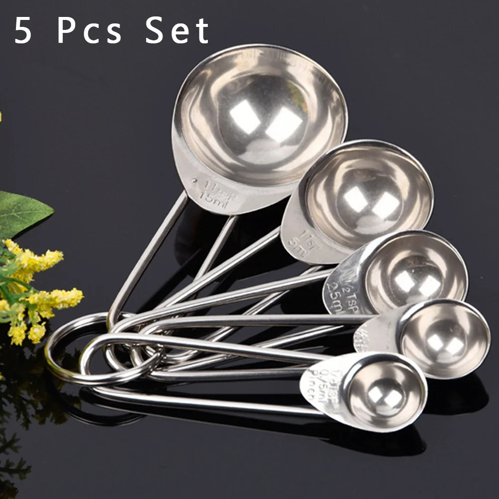 Измерительный выпечка ложки из нержавеющей стали 5 шт./компл. кухонные чашки