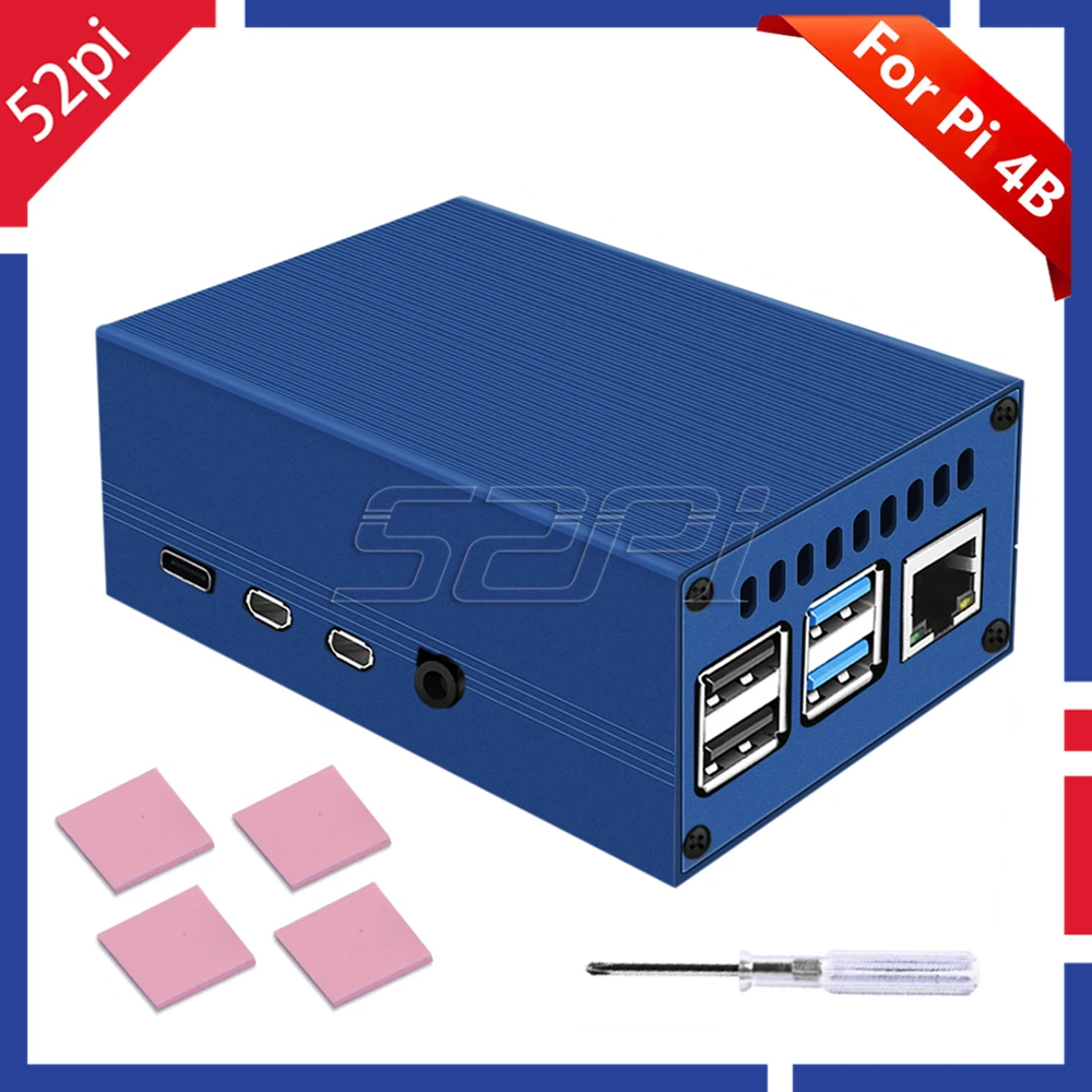 Металлический корпус 52Pi для Raspberry Pi 4B 4 Model B|Аксессуары демонстрационных стендов| |