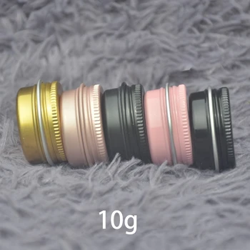

Empty 10g Aluminum Jar Makeup Lip Balm Cosmetic Cream Small Bottle Refillable Travel Containers Rose Gold Silver Pink 10ml