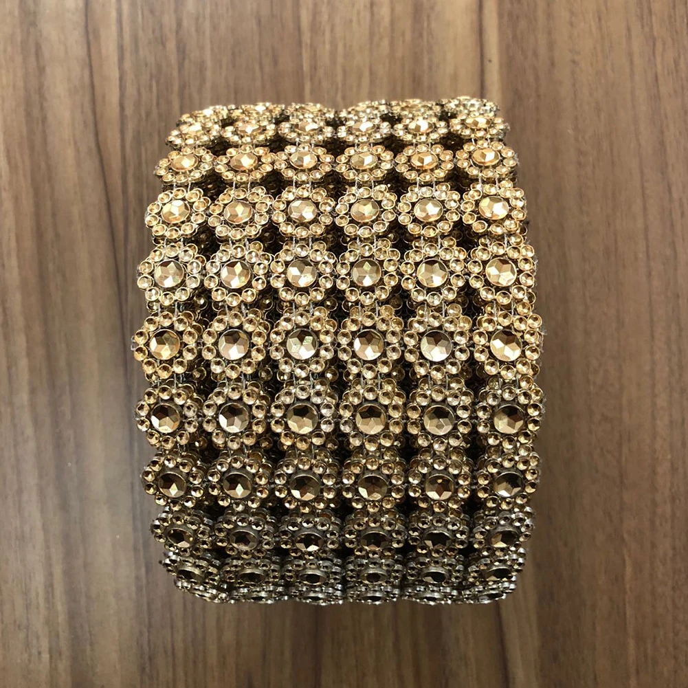 

Candle Plastic Practical Accessories Mesh Wrap DIY Ribbon 1 Yard Vases Electroplating Garment Decoration Sunflower Rhineston