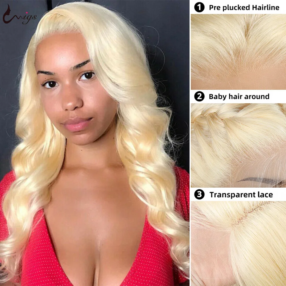 UWIGS 613 Blonde Lace Front Wig Human Hair 30 inch Body Wave Lace Front Wig HD Transparent Lace Frontal Wigs For Black Women