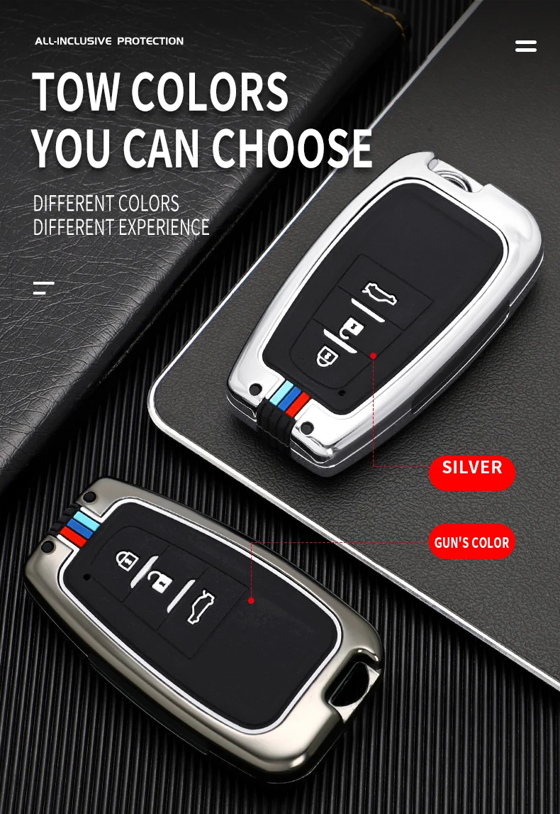 Copertura della cassa chiave a distanza dell'automobile in lega di zinco per Toyota Prius Camry Corolla CHR RAV4 Land Cruiser Prado Protector Shell Fob accessori - H221d19c0ae0e4b179a872cdc8eb7dc5c8