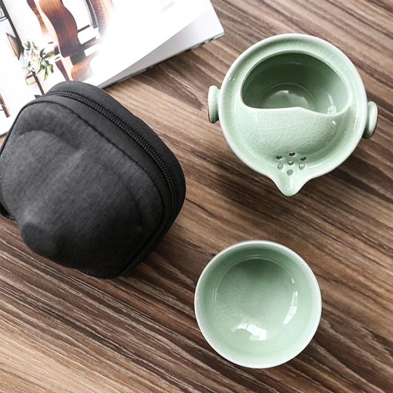 Чайный сервиз Gaiwan деликатный чайный набор кунг-фу Ruyao Ru Kilns фарфоровые
