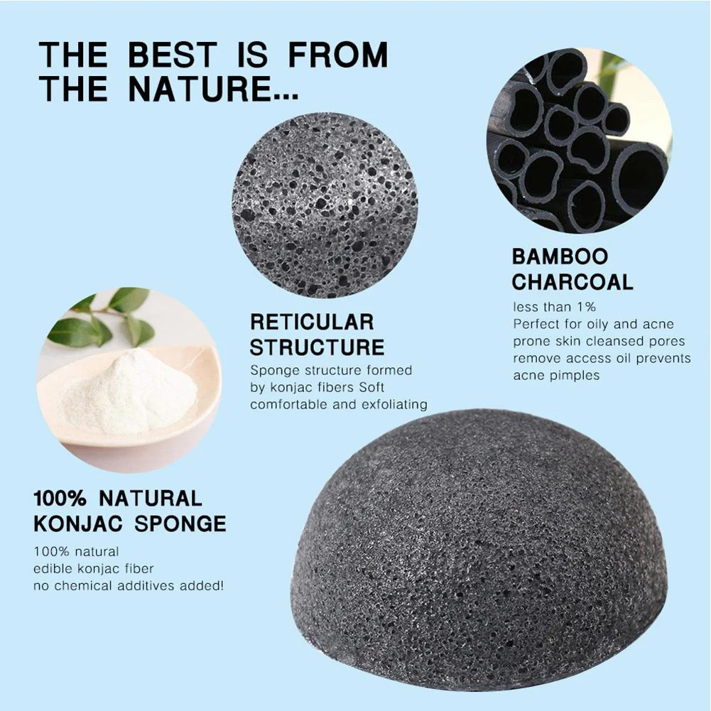 Makeup Sponge Makeup Tool Set Face Cleaning Sponge Facial Cleansing Sponge 1PC Mini Natural Konjac Konnyaku Facial Puff Face Washing Cleansing Sponge Face Care Makeup Tools Sponge Cosmetic Accessories