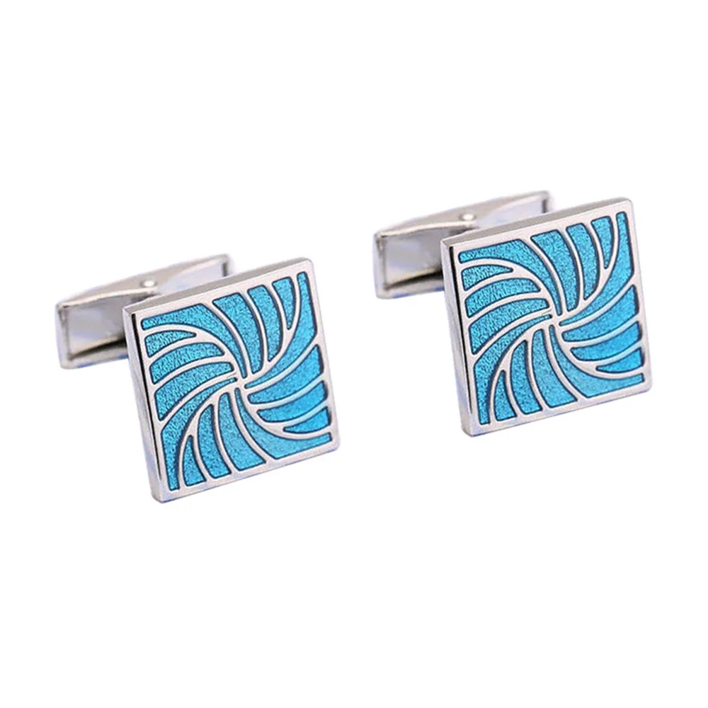 VAGULA Cufflinks Blue Enamel Gemelos Perfect Button Men Jewelry 145