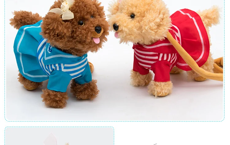 Children Electric Toy Dog Leash Machine Plush Model Teddy Baby Girls Boys Smart Puppy Remote Control