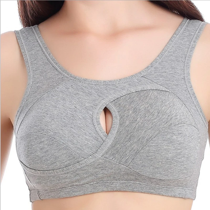  Pure Cotton Non-Steel Ring Gathering Bra Anti-Expanding Anti Sagging Adjustable Sleep Wrap-around W