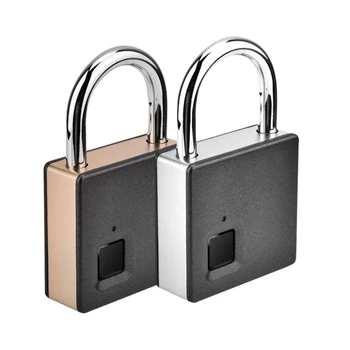 

Smart Fingerprint Padlock Stainless Steel Biometric Portable Outdoor Padlock Inteligente Fipilock Dustproof, Waterproof Lock