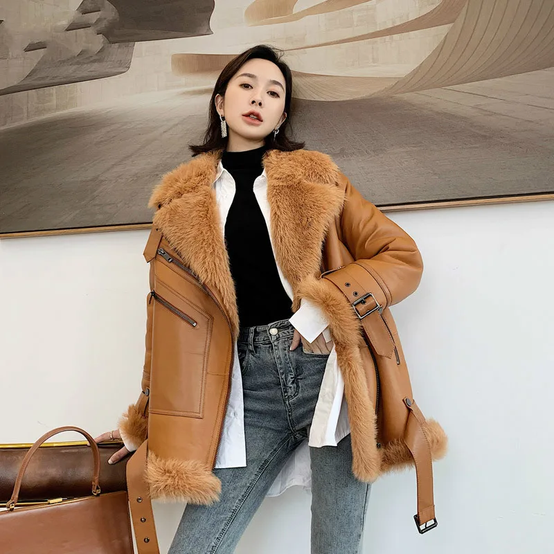 

Natural Real Fur Coat Female Genuine Leather Jacket Winter Sheepskin Coat Women Clothes 2019 Double-faced Fur Tops ZT4140