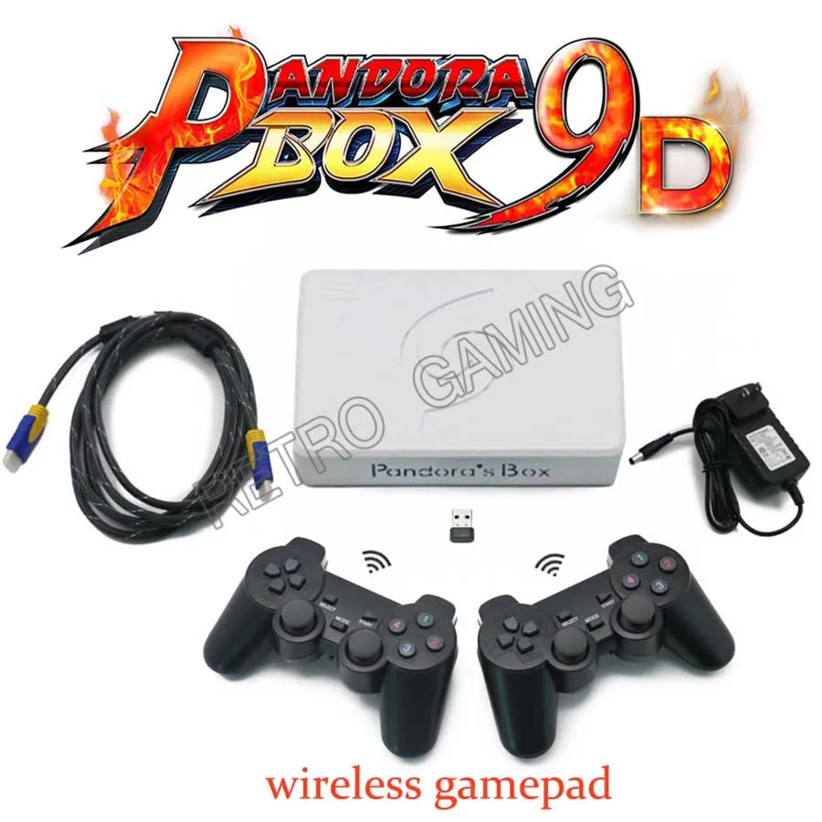 

Pandora Box 9D 2500 in 1 motherboard 2 Players Wired Gamepad and Wireless Gamepad Set Usb connect joypad have 3D games Tekken