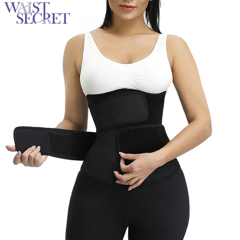 

WAIST SECRET Abdominal Belt High Compression Plus Size Latex Waist Cincher Corset Underbust Body Fajas Sweat Waist Trainer