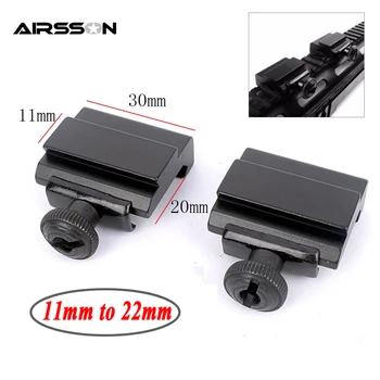 

2Pcs 20mm to 11mm Tactical Weaver Dovetail Adapter to Picatinny Rail Airsoft Hunting Rifle Scope Mount Gun Accessory Mount Base