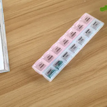 

14 Slots 7 Days Weekly Tablet Pill Medicine Box Holder Storage Organizer Container Case Pill Box Splitters