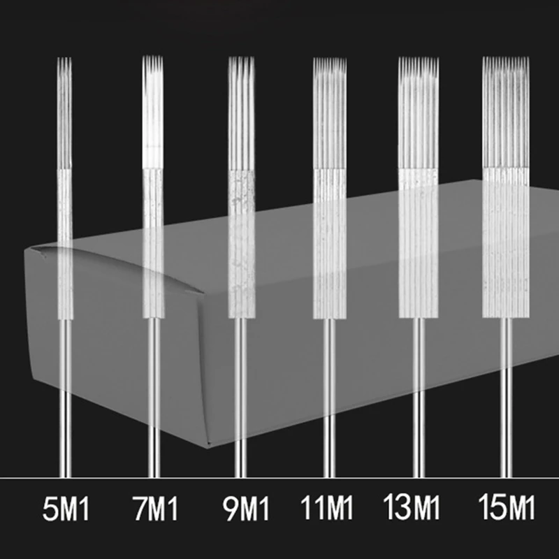 50pcsTattoo Needles Stianless Medical Disposable Permanent Makeup Microblading Round Liner Needles for Tattoo Machine Gun Tattoo