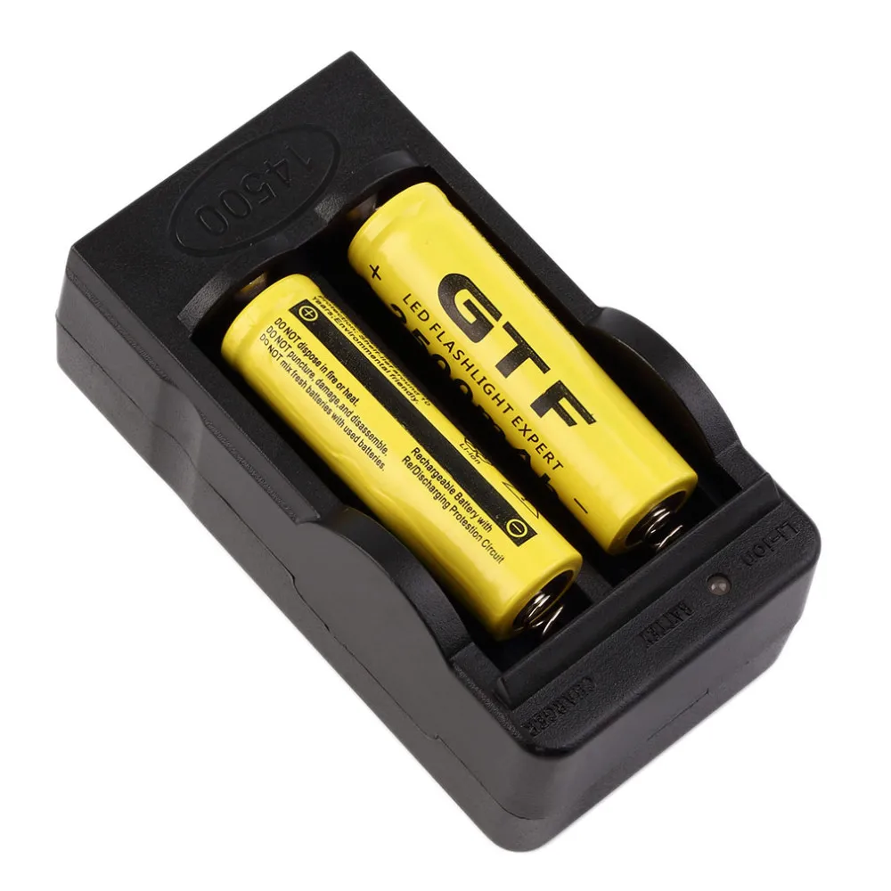US Plug 14500 Lithium Li ion Battery Charger Set 4pcs 14500 3.7V 2500mAh Rechargeable Li-ion Batteries with Charger Yellow NEW