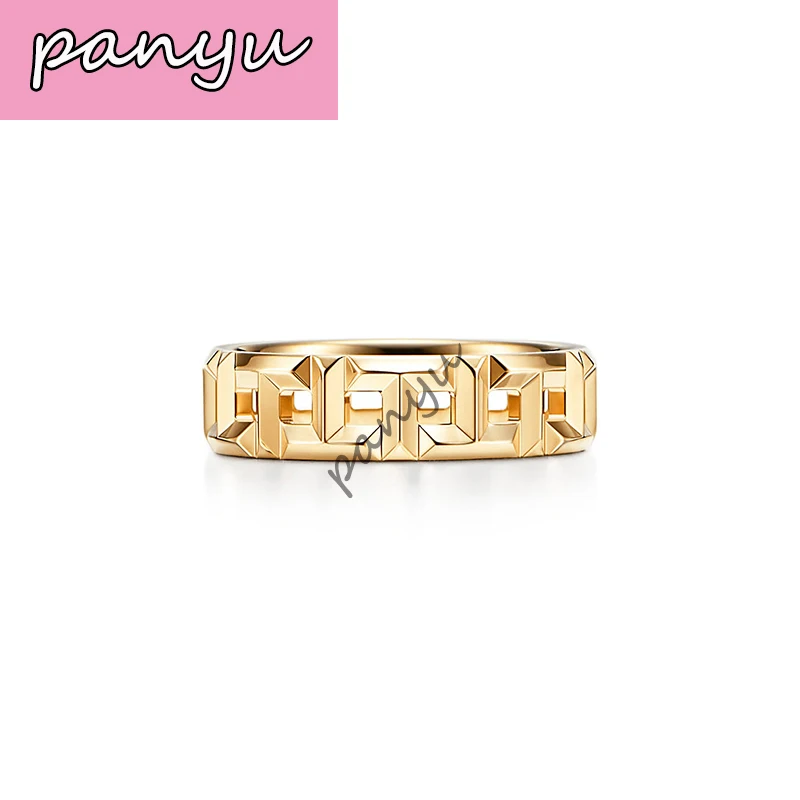 

TIFF 925 Pure Silver Gold Hollow Ring, Originally 1:1 High Quality Charming Ring, Suitable for Girls Gift Jewelry