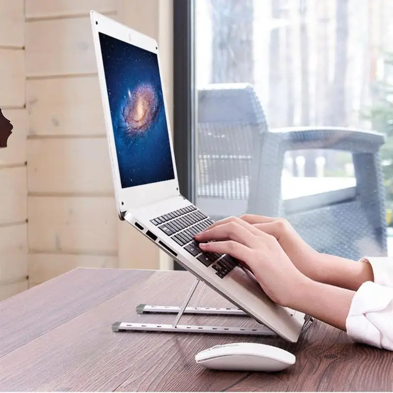  Universal Excellent Aluminum Alloy Bracket Adjustable Lifting Foldable Holder for Notebook Height A