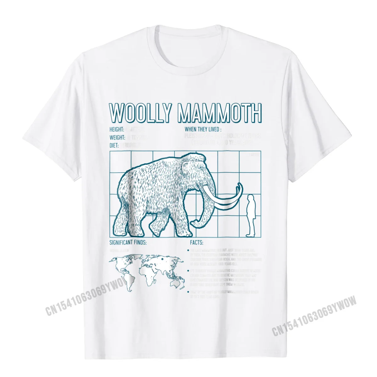  Europe Tees Brand Short Sleeve Men T Shirt TpicOriginaltitle Summer Thanksgiving Day Tee-Shirts Round Collar Wholesale Woolly Mammoth Shirt Facts Extinct Animals Vintage Gifts__1015 white