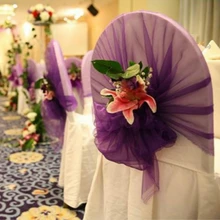 50 шт, 65x275 см органза чехлы на стулья банкетное платье с фатиновой юбкой стул шапки газовое платье с завязкой сзади стул с поясом-бабочкой для отеля Декор для свадебного оформления