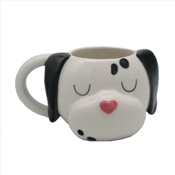 

Cartoon Cup Cat and Dog Cup Coffee Milk Cup Breakfast Painted Ceramic Water Cup with Handle Mug Couple Children Gift Coffee Mugs