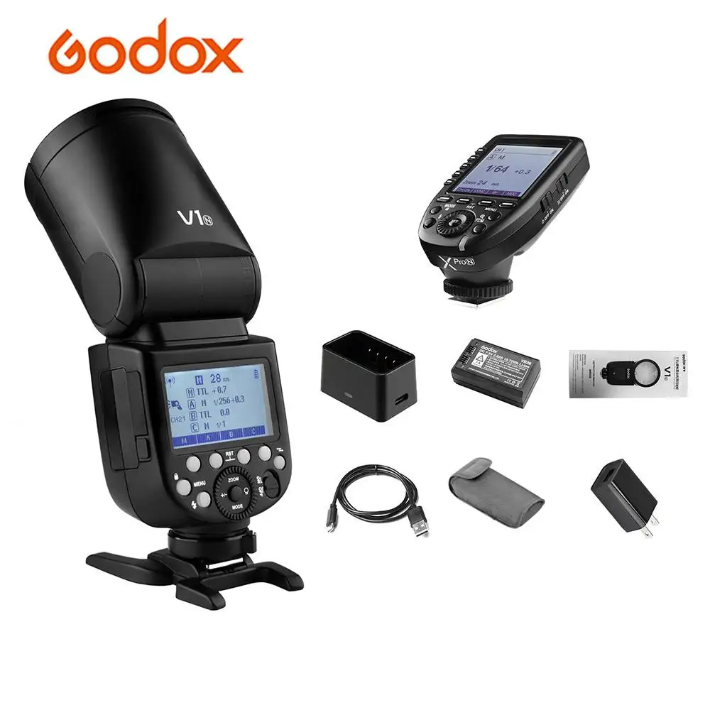 Godox V1N вспышка камеры Speedlite Xpro-N i-ttl триггер беспроводной 2,4G зум для Nikon D5300 D750 для свадебной студийная для портретной съемки