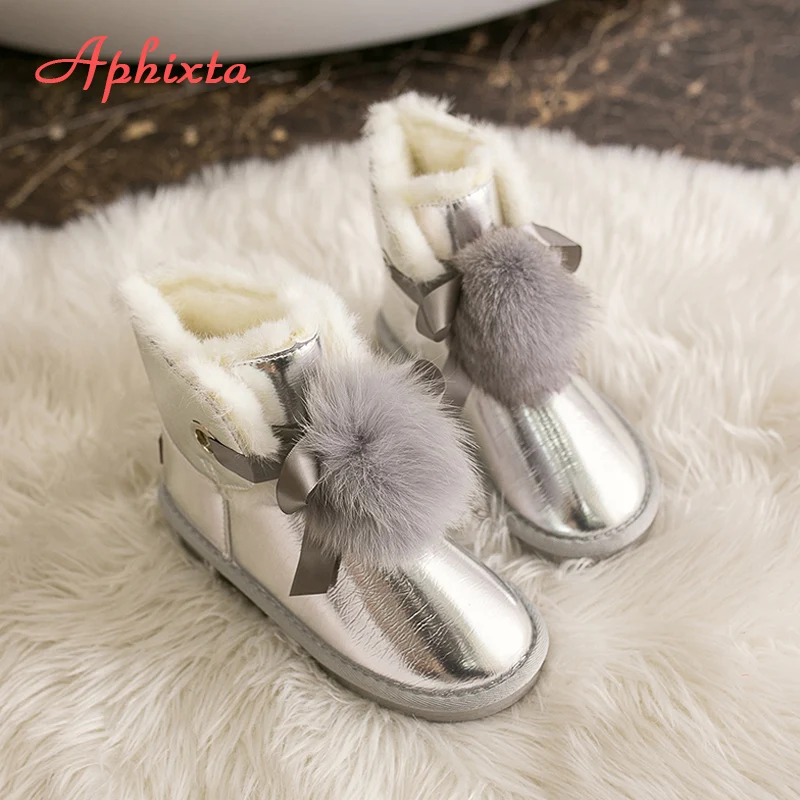 Aphixta/женские зимние ботинки; кожаные блестящие водонепроницаемые ботинки с натуральным мехом; Новинка года; женские ботинки из расшитой блестками ткани; сохраняющая тепло обувь