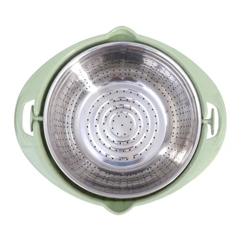 

Double Layer Drain Basket Rice Sieve Fruit and Vegetable Basket Multi-purpose Drain Basket for Home Kitchen without Grater Lid (