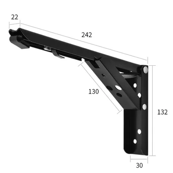 

Stainless Steel Wall Mount Triangular Storage Shelf Folding Bracket Strong Load-bearing Rack DEC889