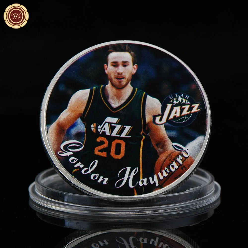 Gordon Hayward WR качество 999 Посеребренная баскетбольная серия монета домашний декор Кевин Дюрант баскетболист Challenge МОНЕТА для рождественских подарков - Цвет: Gordon Hayward