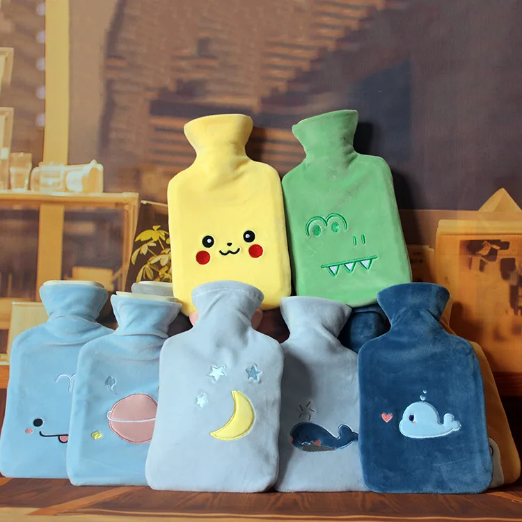 

1000ml Cute Plush Hot Water Bottle Warm Belly Treasure Cartoon Hand Warmer Filled Mini Explosion-proof Portable Hot Water Bags