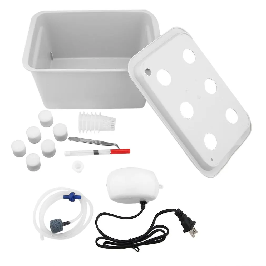 6 Holes 220V/110V Plant Site Hydroponic System Indoor Garden Cabinet Box Grow Kit Bubble Pots Planters Nursery | Дом и сад