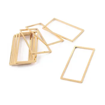 

10pcs Stainless Steel Rectangle Open Frame Pendant Geometric Charms Connector Jewelry Fashion Bracelet Earring Necklace Making