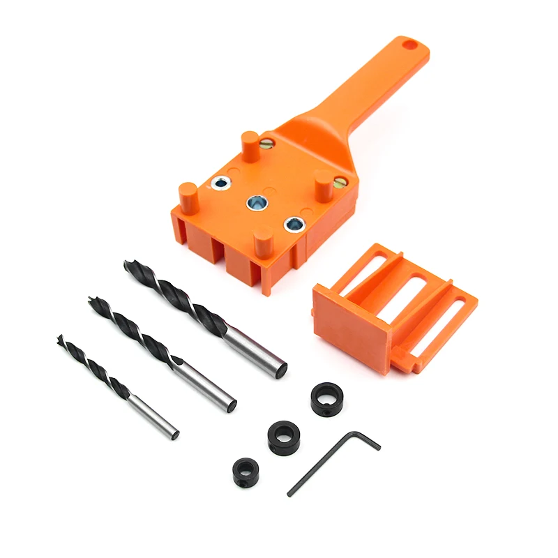 8pcs Self-centering  Doweling Jig  Dowel  Tools  6/8/10mm Pocket Hole Jig Joints Puncher Drill Guide For Carpentry Woodworking