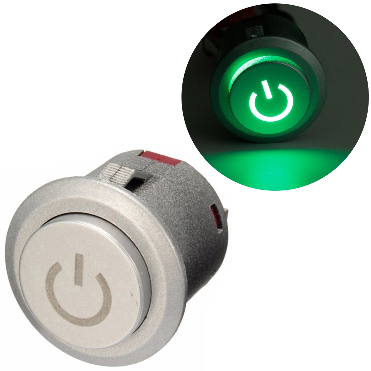 1 шт./компл. DC 12V 22 мм зеленый светодиодный Autolock Мощность кнопка переключатель пуш
