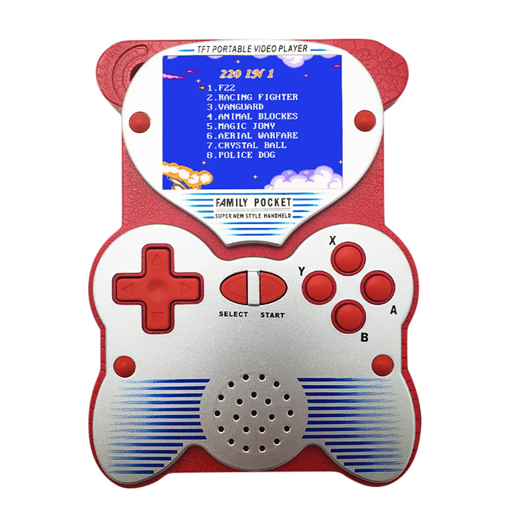 Ретро игры портативные игры игровая консоль 2,5 дюймов экран панда игровая консоль Поддержка ночного режима встроенные 220 игры 904#2