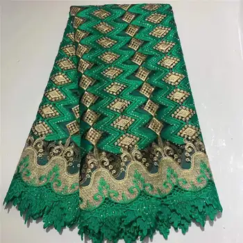 

African Lace Fabric 2019 Hot sale Embroidered Nigerian Stones Laces Fabric High Quality French Tulle Lace Fabric For Party DG345