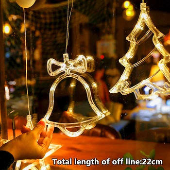 

Christmas Tree Toppers Decoations Elk Bell Santa Xmas Hanging Pendant String Light Fairy Garland Navidad Curtain Lamp Xmas Gifts