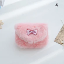 Плюшевая сумка для девочек; сезон осень-зима; Повседневная Корейская милая сумка на плечо с бантом; Диагональная Сумка; пушистая сумочка; Сумочка через плечо; Сумочка Для монет; C55