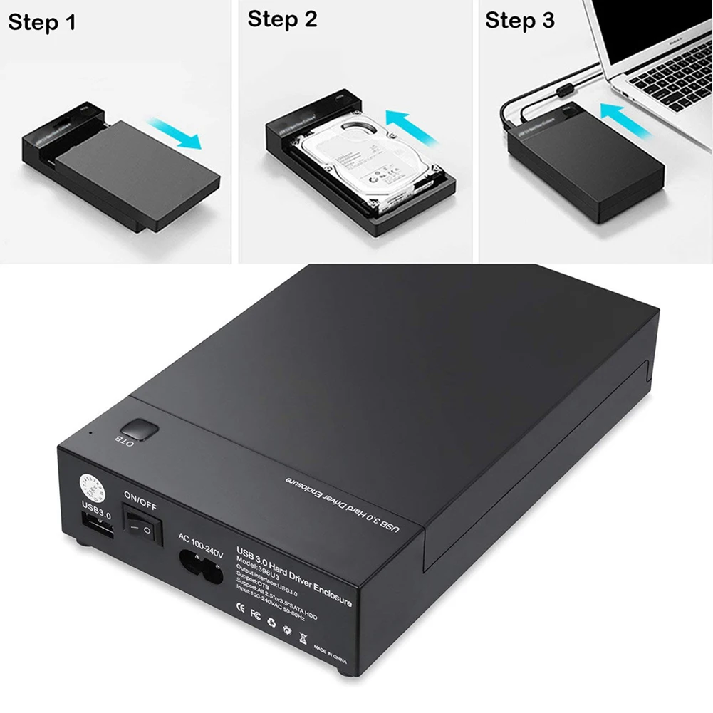 hard disk enclosure 3.5 External Hard Drive Disk HDD Enclosure 396U3 External Hard Drive Enclosure USB 3.0 to SATA III for 2.5 3.5 inch HDD SSD external hard drive case 3.5